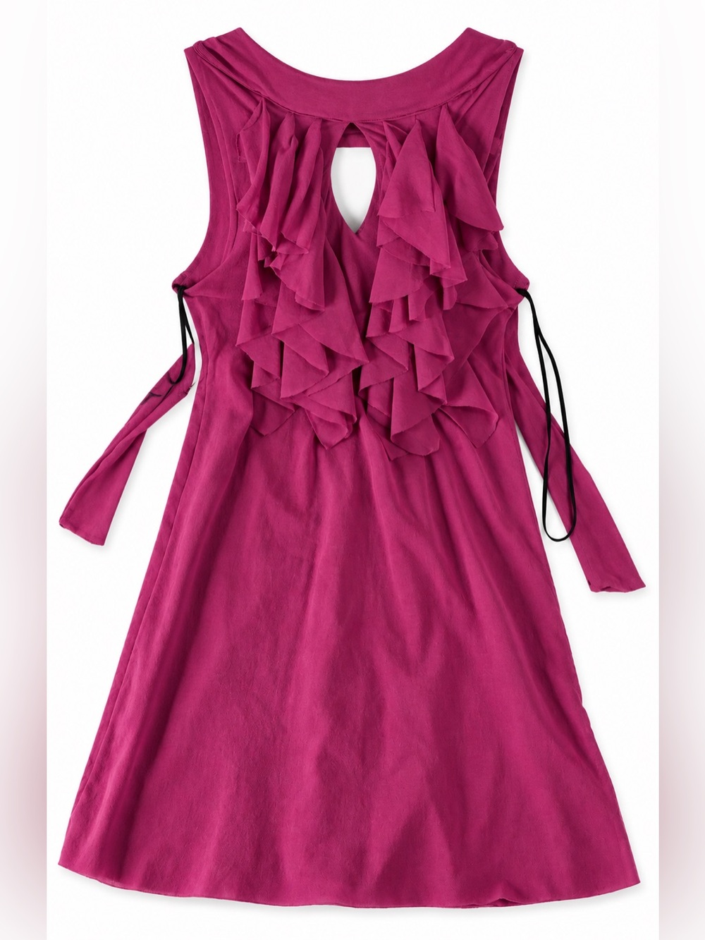 bebe Magenta Ruffle-Back Casual Dress